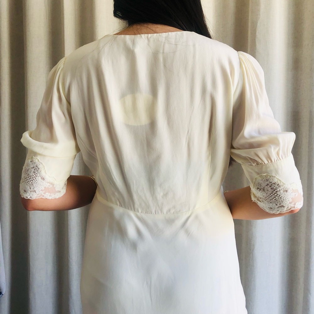 RIXO Bridal ‘Simone” Lace & Embroidered Cream Maxi Dress - Picture 4 of 13